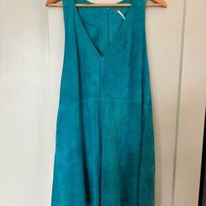 Free People real Suede Blue Mini Dress Size S